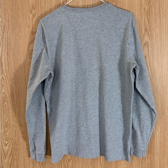 Carhartt Gray Loose Fit Crewneck Logo Long Sleeve Tee Top - Picture 2 of 5